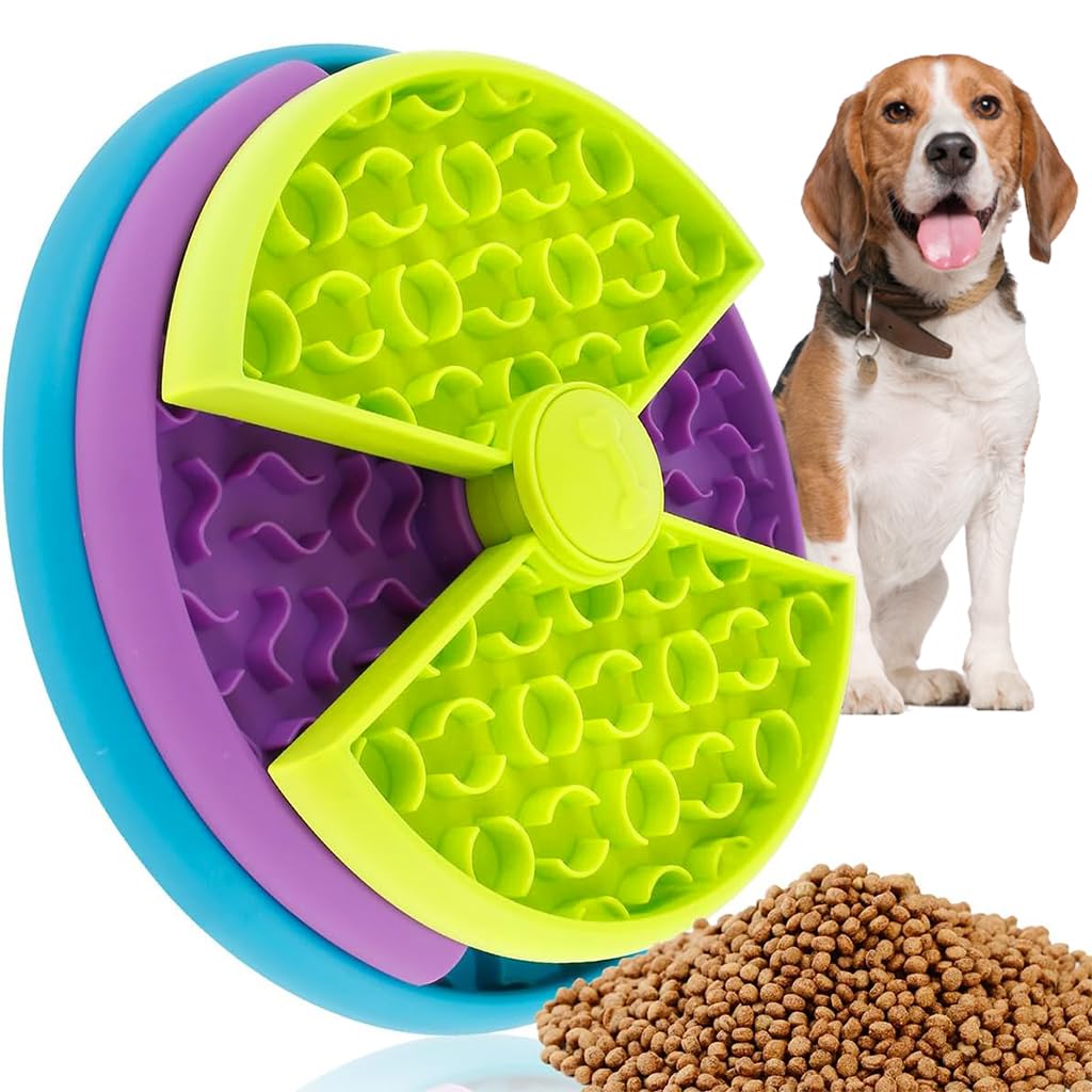 Qpets Dog Slow Feeder Bowl, Dog Toy Pet Slow Feeder for Dogs Large Puppy Puzzle Toy, Interactive Dog Toys Food Dispenser with Anti-Slip Pads - Round Edge & Triple Layer Rotatable Qpets Dog Slow Feeder Bowl, Dog Toy Pet Slow Feeder for Dogs Large Puppy Puzzle Toy, Interactive Dog Toys Food Dispenser with Anti-Slip Pads - Round Edge & Triple Layer Rotatable